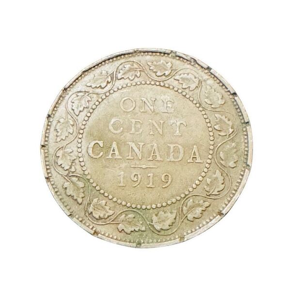 1919 Canada 1 Cent - George V with "DEI GRA" Large Cent KM# 21 - Picture 4 of 8
